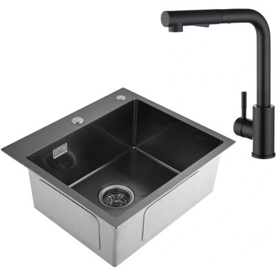 CECIPA Fregadero Nano Cocina 50x45cm + Grifo Extraíble CECIPA Fregadero Nano Cocina 50x45cm + Grifo Extraíble