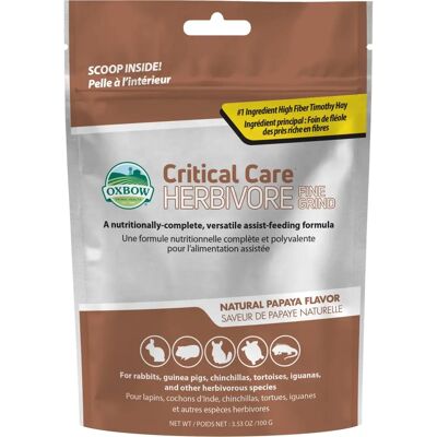 Oxbow Critical Care Herbivore Fijnmaling - 100g - Huisdier Supplement Oxbow Critical Care Herbivore Fijnmaling - 100g - Huisdier Supplement