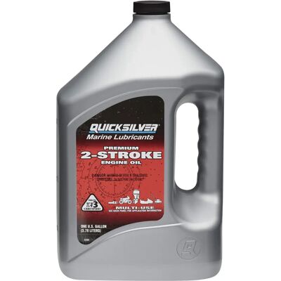 Huile hors-bord Quicksilver - 4L - Protection pour petits moteurs - Publicité Huile hors-bord Quicksilver - 4L - Protection pour petits moteurs - Publicité