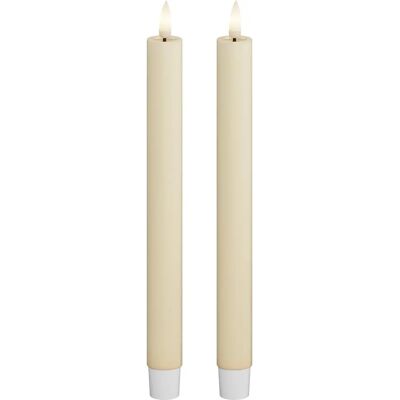 Deluxe HomeArt LED Lysestake-Sett - Real Flame, 24cm, Gul Deluxe HomeArt LED Lysestake-Sett - Real Flame, 24cm, Gul