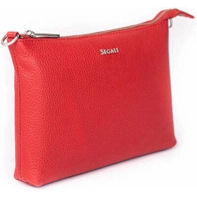 SEGALI A6B Červená Kožená Kabelka přes Rameno - Crossbody Bag SEGALI A6B Červená Kožená Kabelka přes Rameno - Crossbody Bag
