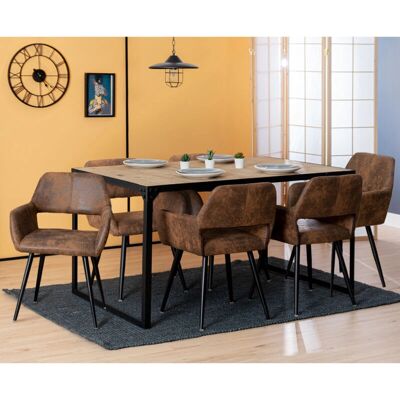 Meubles Cosy - CROMWELL - Marrón - Silla de comedor Meubles Cosy - CROMWELL - Marrón - Silla de comedor