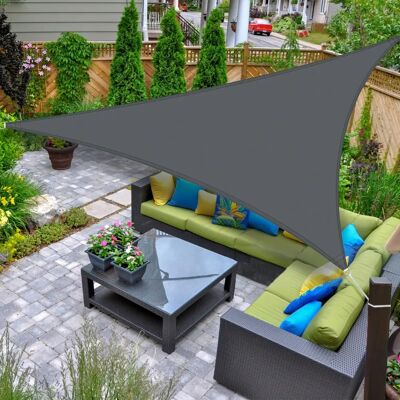 AXT SHADE - Triangular 5x5x5m - Protection UV - Gris - Shade sail - Publicité AXT SHADE - Triangular 5x5x5m - Protection UV - Gris - Shade sail - Publicité