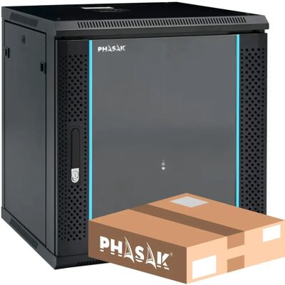 Armoire rack murale Phasak PHO 2112D - 12U Noir - Publicité Armoire rack murale Phasak PHO 2112D - 12U Noir - Publicité