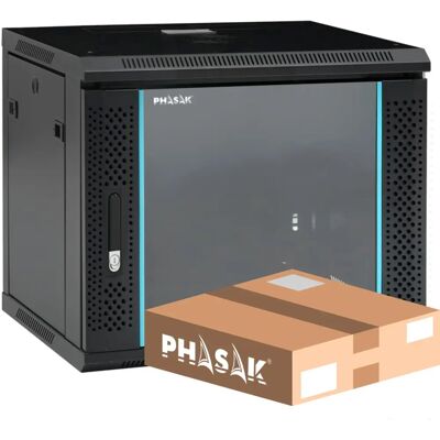 Armoire Rack Murale Phasak PHO 2109D - 9U Noir - Publicité Armoire Rack Murale Phasak PHO 2109D - 9U Noir - Publicité
