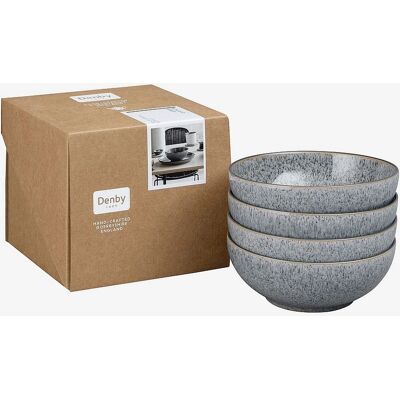 Denby Gråt Stentøj Müseskåle - Sæt på 4 - 17cm Denby Gråt Stentøj Müseskåle - Sæt på 4 - 17cm