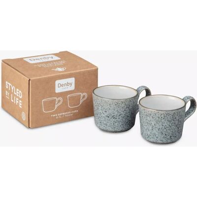 Denby Grey Espresso Cups Set of 2 - Coffee Cups Denby Grey Espresso Cups Set of 2 - Coffee Cups