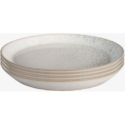 Denby Kiln Sett med 4 mellomstore tallerkener - Hvit, 21,5cm, Steinware Denby Kiln Sett med 4 mellomstore tallerkener - Hvit, 21,5cm, Steinware