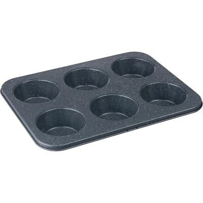 Denby Quantanium Finish 6 Cup Muffin Tin - Muffinbageform Denby Quantanium Finish 6 Cup Muffin Tin - Muffinbageform