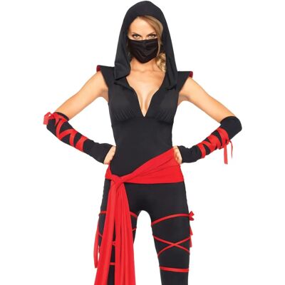 LEG AVENUE 85087 - Ninja Costume for Women - Black/Red LEG AVENUE 85087 - Ninja Costume for Women - Black/Red