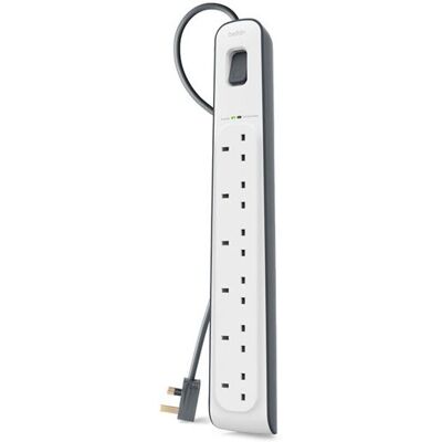 Belkin BSV603AF2M Surge Protector White - 6 Outlets, 2m Belkin BSV603AF2M Surge Protector White - 6 Outlets, 2m