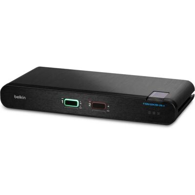 Belkin F1DN102KVM-UN-4 4K Ultra HD KVM-Schalter - Schwarz Belkin F1DN102KVM-UN-4 4K Ultra HD KVM-Schalter - Schwarz