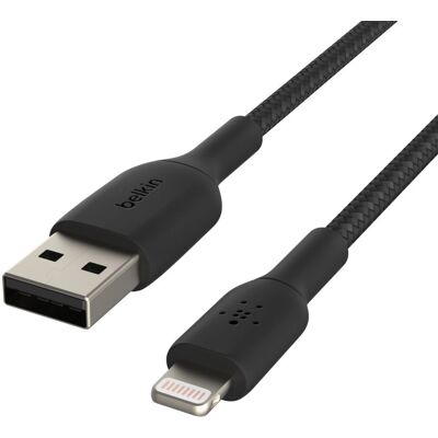 Belkin CAA002BT3MBK 3m Nylon Lightning Kabel - Lightning auf USB-A Belkin CAA002BT3MBK 3m Nylon Lightning Kabel - Lightning auf USB-A