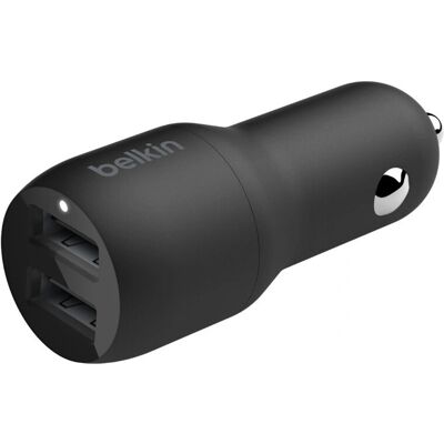 Caricatore auto Belkin USB-A Doppio 24W - Nero Caricatore auto Belkin USB-A Doppio 24W - Nero
