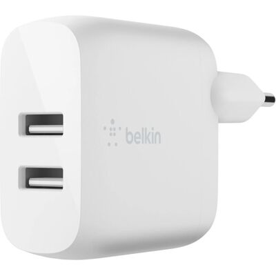 Belkin WCB002VFWH Dubbele USB-oplader - Snelladen - Wit Belkin WCB002VFWH Dubbele USB-oplader - Snelladen - Wit
