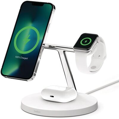 Casques Belkin WIZ017vfWH, Smartphone, Montre connectée Blanc - Charge sans fil Casques Belkin WIZ017vfWH, Smartphone, Montre connectée Blanc - Charge sans fil