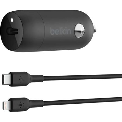 Belkin CCA004bt1MBK5 30W Autolader met Lightning-kabel Belkin CCA004bt1MBK5 30W Autolader met Lightning-kabel