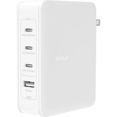 Belkin BoostCharge Pro 140W GaN Wandladegerät - universell, weiß, kompakt Belkin BoostCharge Pro 140W GaN Wandladegerät - universell, weiß, kompakt