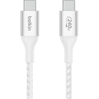 Câble en nylon tressé Belkin USB C 240W - 2m - Blanc - Câble USB - Publicité Câble en nylon tressé Belkin USB C 240W - 2m - Blanc - Câble USB - Publicité