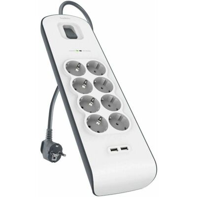 Πολύπριζο Belkin - 8 πρίζες, 2 USB, Προστασία από υπερτάσεις Πολύπριζο Belkin - 8 πρίζες, 2 USB, Προστασία από υπερτάσεις