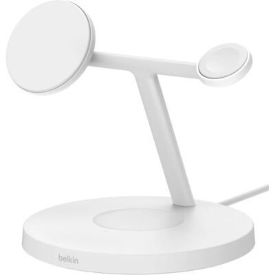 Belkin Hvit 3-i-1 Trådløs Ladestasjon - Rask Lading Belkin Hvit 3-i-1 Trådløs Ladestasjon - Rask Lading