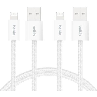Belkin BoostCharge USB A till Lightning-kabel - Vit Belkin BoostCharge USB A till Lightning-kabel - Vit