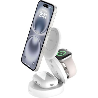 Ασύρματη Βάση Φόρτισης Belkin - MagSafe Qi2 3-σε-1 Γρήγορη Ασύρματη Βάση Φόρτισης Belkin - MagSafe Qi2 3-σε-1 Γρήγορη