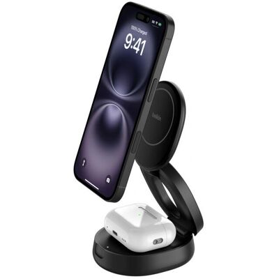 Chargeur sans fil Belkin avec MagSafe - Charge rapide, Portable, pour iPhone 16 & AirPods - Publicité Chargeur sans fil Belkin avec MagSafe - Charge rapide, Portable, pour iPhone 16 & AirPods - Publicité
