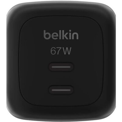 Belkin WCH020KQBK - Caricabatterie GaN USB-C a 2 porte - 67W - Interno Belkin WCH020KQBK - Caricabatterie GaN USB-C a 2 porte - 67W - Interno