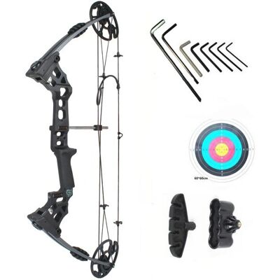 Jinx Czarny Łuk Kompozytowy 20-70 lbs Regulowany z Uchwytem na Strzały - Łuk Jinx Czarny Łuk Kompozytowy 20-70 lbs Regulowany z Uchwytem na Strzały - Łuk