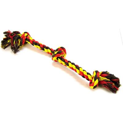 Mammoth Pet Products Flossy Chews Colored 3 Knot Tug Rope - Large - 25" Mammoth Pet Products Flossy Chews Colored 3 Knot Tug Rope - Large - 25"