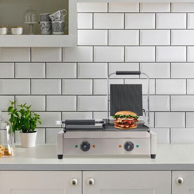 Living And Home - 2-Burner Panini Press - Sandwich Toaster Living And Home - 2-Burner Panini Press - Sandwich Toaster