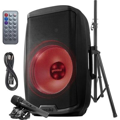 Gemini AS-2115BT-LT-PK - Tragbarer PA-Lautsprecher mit LED-Beleuchtung Gemini AS-2115BT-LT-PK - Tragbarer PA-Lautsprecher mit LED-Beleuchtung