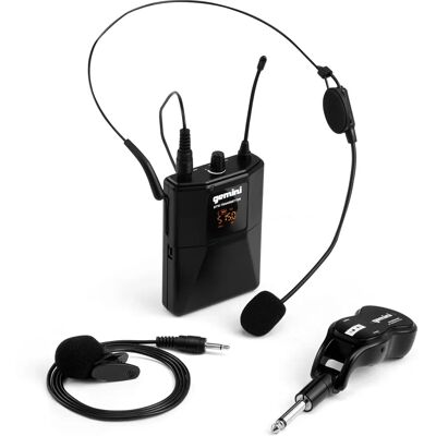 Gemini GMU HSL100 Drahtloses Mikrofon-System - UHF, Reichweite 50m Gemini GMU HSL100 Drahtloses Mikrofon-System - UHF, Reichweite 50m