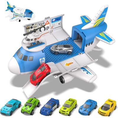 Kramow - Samolot Transportowy - 7 Samochodów - 1 Helikopter - Toy Set Kramow - Samolot Transportowy - 7 Samochodów - 1 Helikopter - Toy Set
