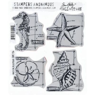 Tim Holtz Nautical Blueprint Stampers Anonymous - Stamps for Crafts Tim Holtz Nautical Blueprint Stampers Anonymous - Stamps for Crafts