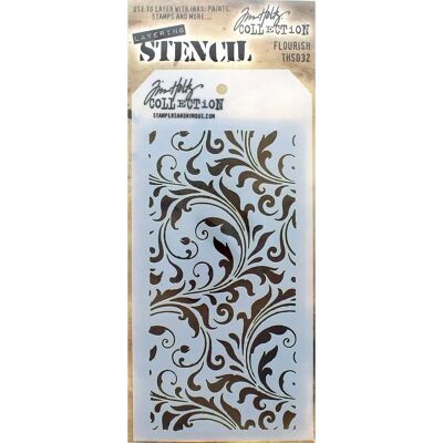 Pochoir AGW Flourish de Tim Holtz pour Texture et Image Pochoir AGW Flourish de Tim Holtz pour Texture et Image