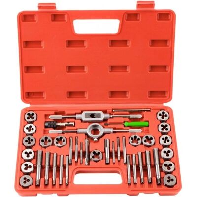 GOTRAYS - 40pc M3-M12 - Taps & Dies - Case - Tap and die set GOTRAYS - 40pc M3-M12 - Taps & Dies - Case - Tap and die set