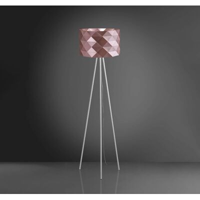 LINEA ZERO Lámpara de pie trípode de metal rosa - Mosaicos inspirados en arte LINEA ZERO Lámpara de pie trípode de metal rosa - Mosaicos inspirados en arte