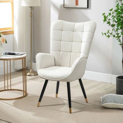 Sillón escandinavo de tela beige de Meubles Cosy - Muebles Sillón escandinavo de tela beige de Meubles Cosy - Muebles