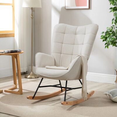 MEUBLES COSY Silla mecedora de madera - Salón MEUBLES COSY Silla mecedora de madera - Salón