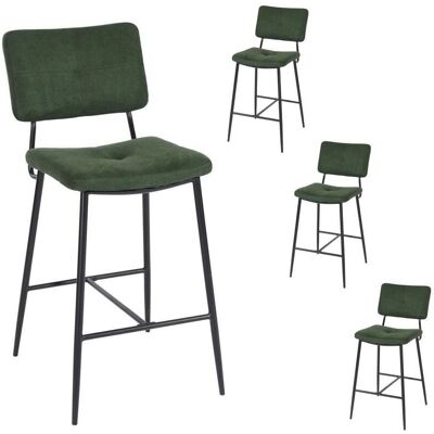 Meubles Cosy - Taburetes de Bar Vintage Retro - 69cm Alto - Tela Verde Meubles Cosy - Taburetes de Bar Vintage Retro - 69cm Alto - Tela Verde