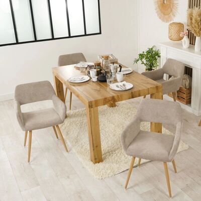 Meubles Cosy - 4 Sillones de Tela Beige - Estilo Escandinavo - Sala de Estar Meubles Cosy - 4 Sillones de Tela Beige - Estilo Escandinavo - Sala de Estar