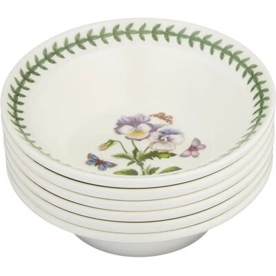Portmeirion Botanic Garden Oatmeal Bowl - White/Multi, 16.5cm, Set of 6 Portmeirion Botanic Garden Oatmeal Bowl - White/Multi, 16.5cm, Set of 6