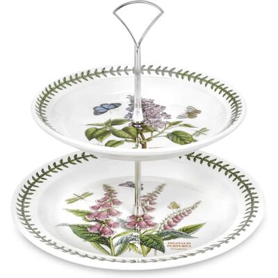 Portmeirion Botanic Garden 2-Tier Cake Stand - White/Multi Portmeirion Botanic Garden 2-Tier Cake Stand - White/Multi