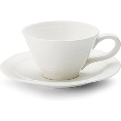 Sophie Conran for Portmeirion White Tea Cup and Saucer Set of 4 Sophie Conran for Portmeirion White Tea Cup and Saucer Set of 4