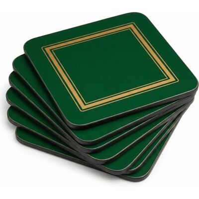 Ensemble de 6 sous-verres vert émeraude - Pimpernel - Publicité Ensemble de 6 sous-verres vert émeraude - Pimpernel - Publicité