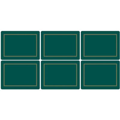 Ensemble de 6 sets de sets de table vert émeraude classiques Pimpernel Ensemble de 6 sets de sets de table vert émeraude classiques Pimpernel