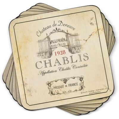 Pimpernel Vin de France Coasters Set of 6 - Coasters, Cork Backed, Heat Resistant Pimpernel Vin de France Coasters Set of 6 - Coasters, Cork Backed, Heat Resistant