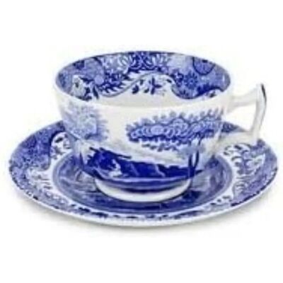 Spode Blue Italian Sæt med 4 morgenkopper og underkopper - Service Spode Blue Italian Sæt med 4 morgenkopper og underkopper - Service
